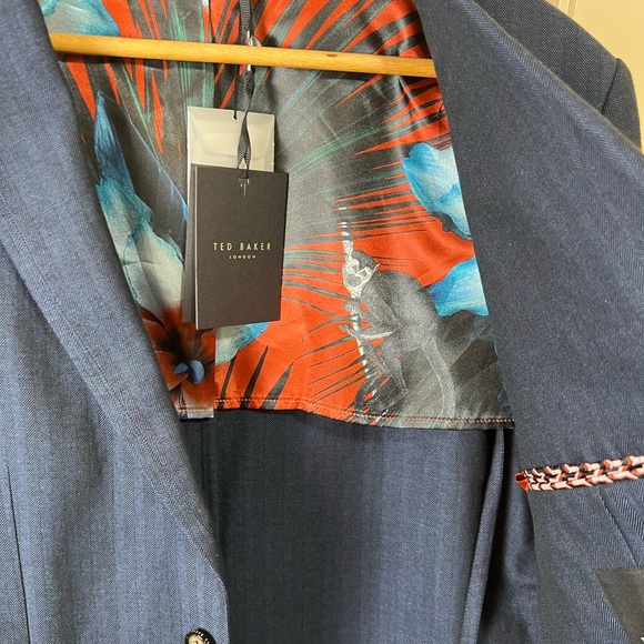 Ted Baker London Balrhot Linen Herringbone Big&Tall Mens Jacket Navy Size: 2XL - Picture 7 of 15